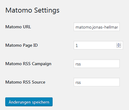 Include Matomo Einstellungsseite